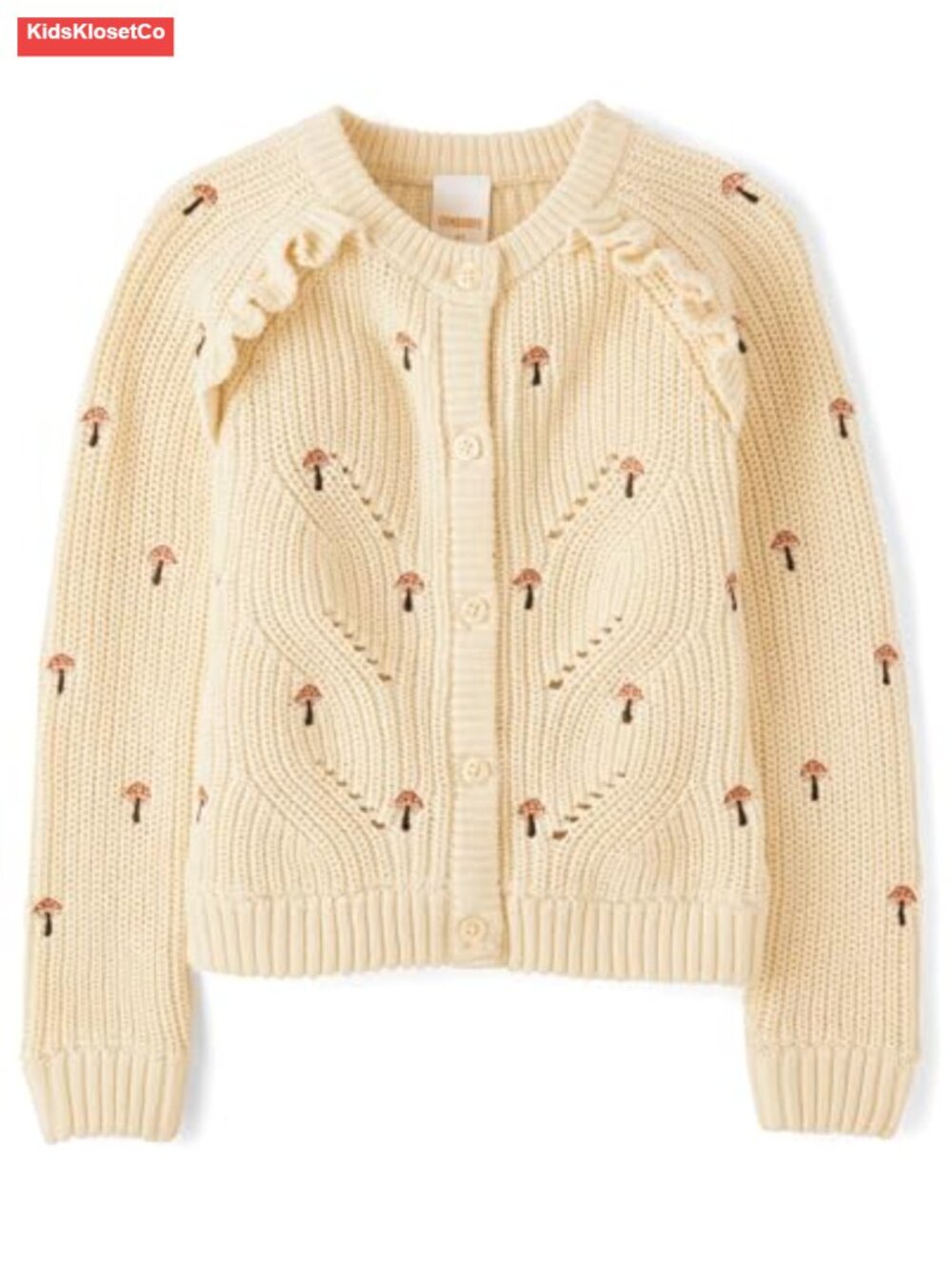 Toddler Long Sleeve Cardigan Button Up Sweater 100% Cotton